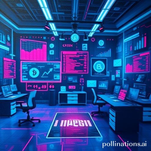 Uma imagem futurista e vibrante de um painel de controle de fintech, com gráficos digitais, ícones de moedas e linhas de código, representando as últimas tendências em tecnologia financeira. Cores azuis e roxas dominam, com um toque de luz neon, em um ambiente de escritório moderno e minimalista. O foco é na interconexão de dados e na automação, com um toque de inteligência artificial.